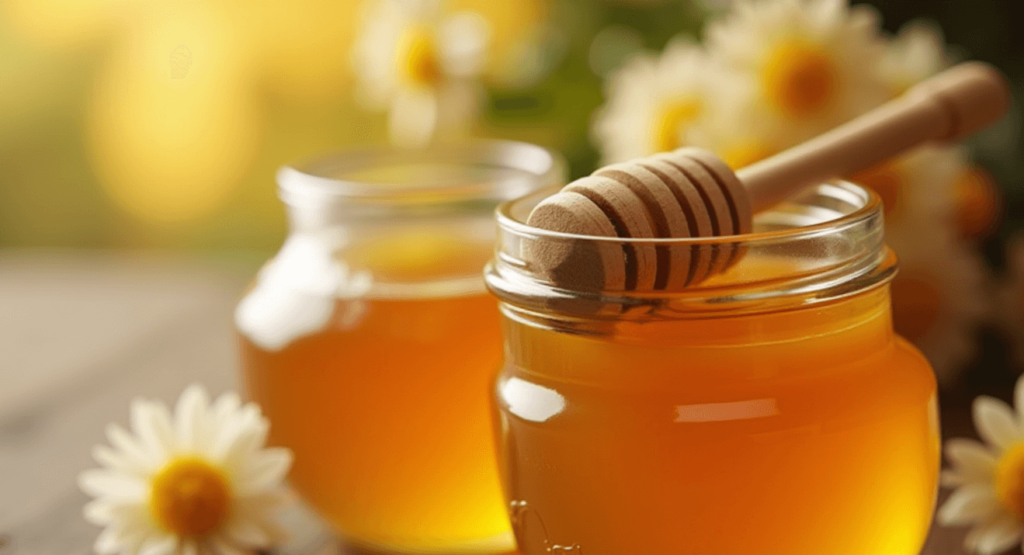 Slika Dve Tegle Meda Na Stolu